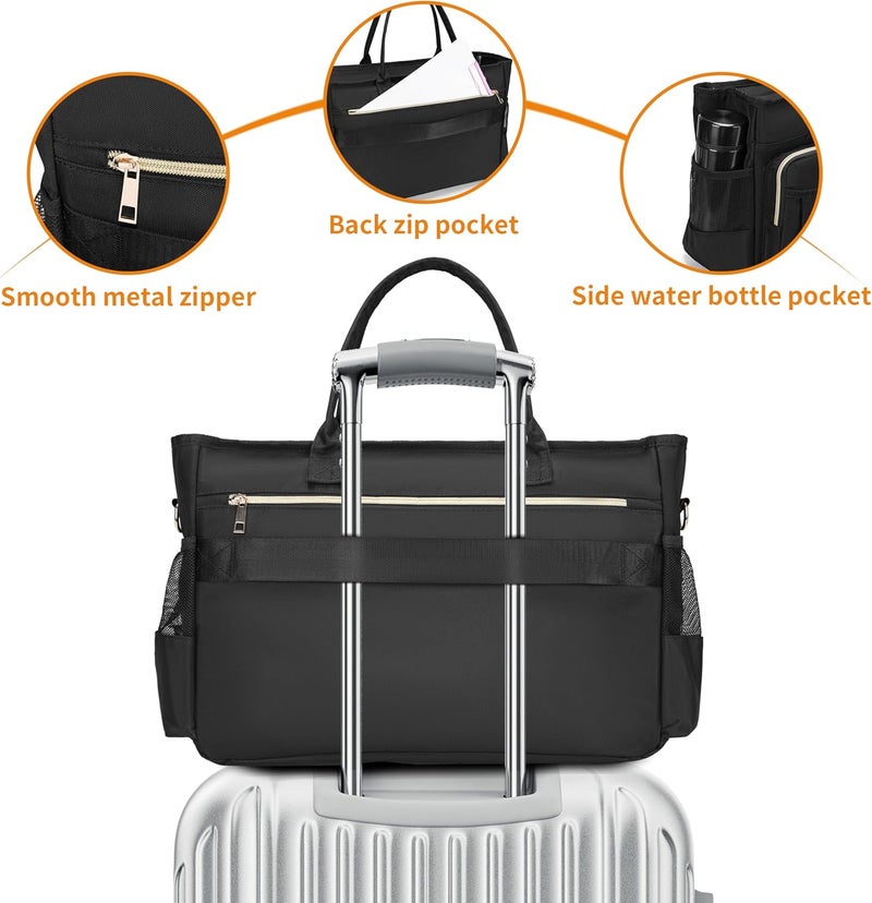 Rabjen Laptop Tote Bag, Middle Size Computer Messenger Teacher Bag with 15.6'' Padded Laptop Sleeve | Middle Size, 15.6'', Padded Laptop Sleeve, Middle Size, 15.6'', Padded Laptop Sleeve - Image 5